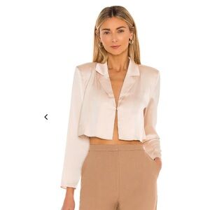 L'Academie Satin Crop Blouse // XS